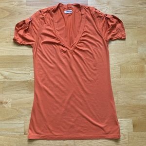 Orange V Neck Tee